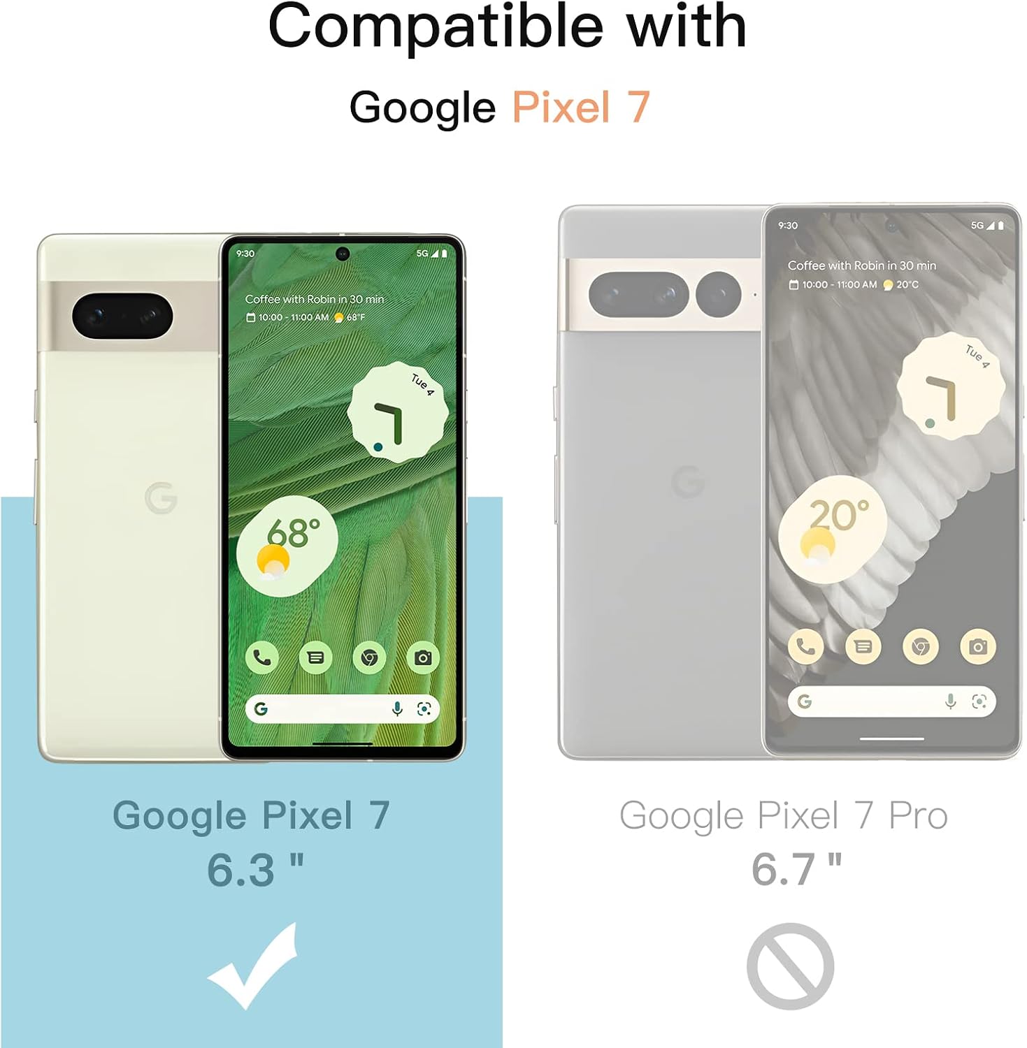 JETech Screen Protector for Google Pixel 7 with Camera Lens Protector, Easy Installation Tool, Tempered Glass Film, Fingerprint ID Compatible, HD Clear, 2-Pack Each