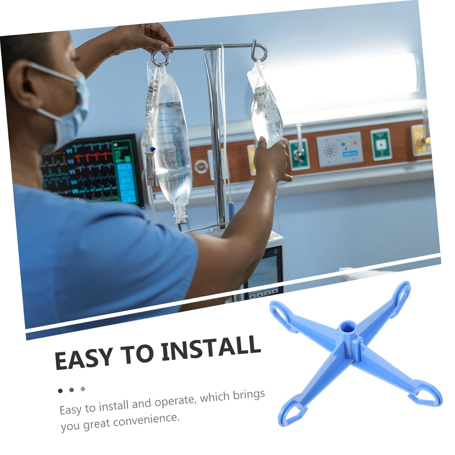FOMIYES Portable Pole Hook Stand Accessories Abs Material Easy Install for Clinic
