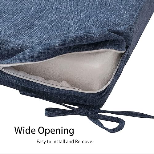 Miniatura 6 de MAGPIE FABRICS Funda de cojín de repuesto para interiores y exteriores, paquete de 2 unidades, sin relleno. Funda repelente al agua con lazos