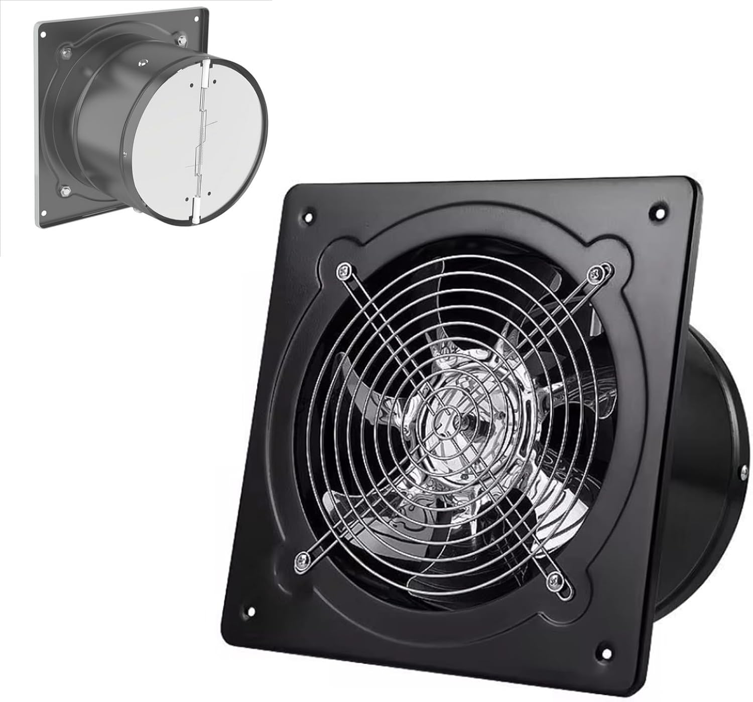 Portable Axial Basement Exhaust Fan 7 Inch 220V Low Noise Kitchen Smoke Ventilation Fan Waterproof and Explosion-Proof Quickly Removes Odors and Moisture,6inch,110V