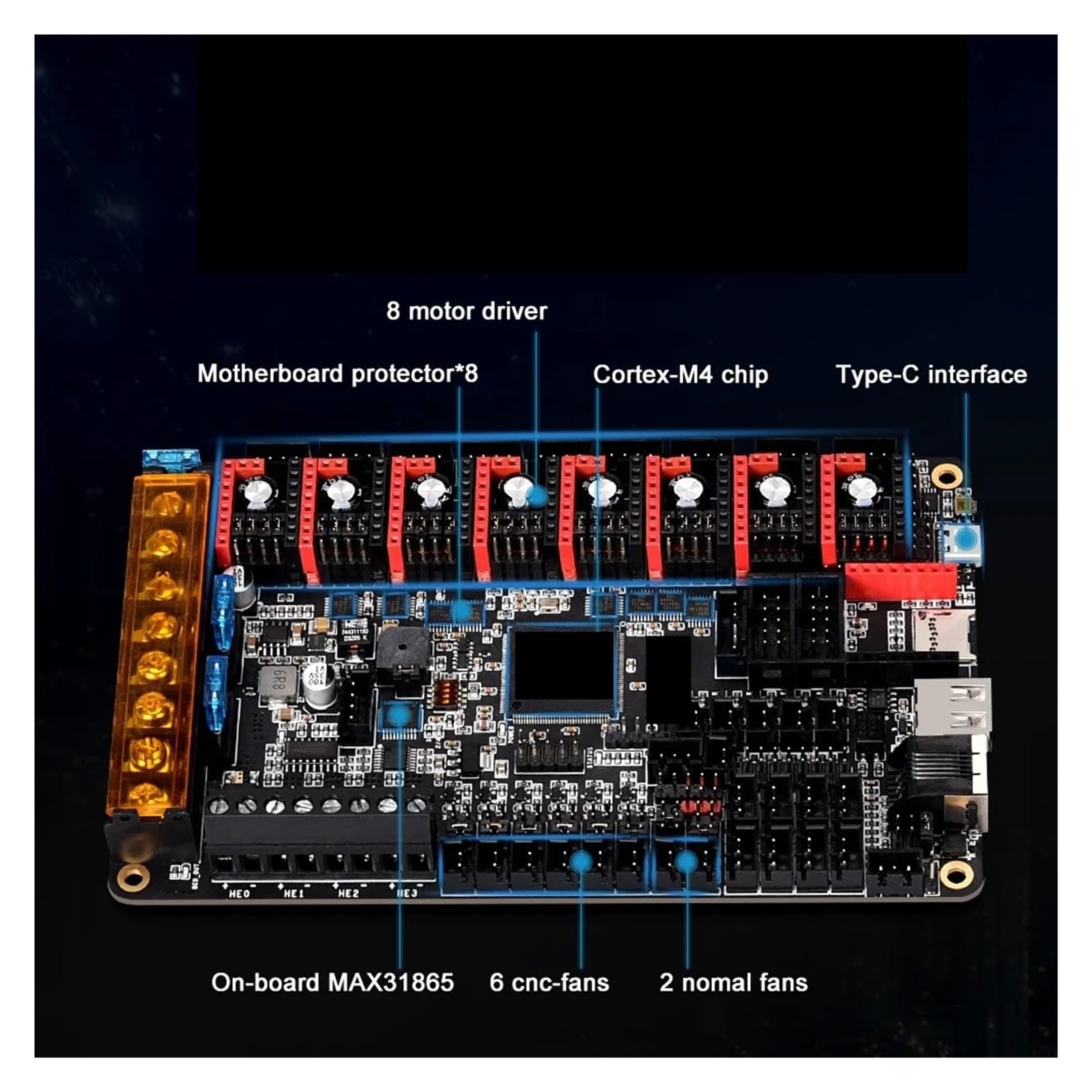Support De Carte Mère D'imprimante 3D Octopus Pro, Compatible Avec BIGTREETECH,(Octopus Pro F446,With TMC2209 x8)