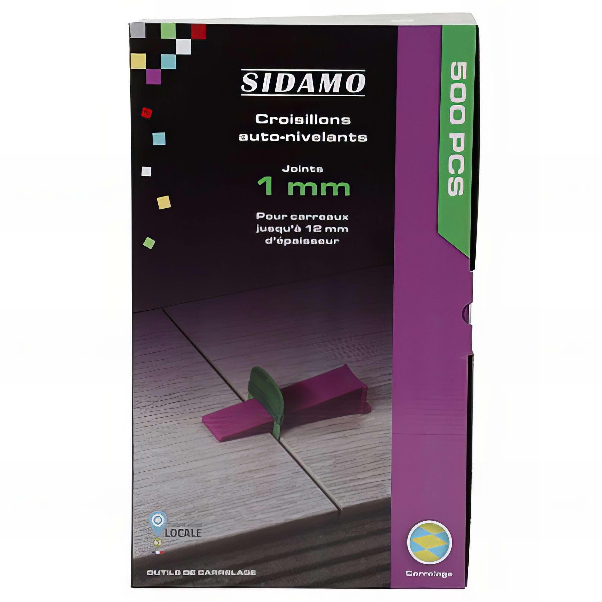 Boîte de 500 croisillons 1 mm auto-nivelants de 3 à 12 mm