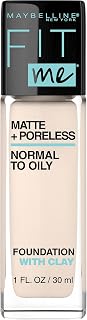 Maybelline Fit Me Matte + Poreless Liquid Foundation Medium Coverage For Oily Skin, Fair Porcelain, 1 Fl Oz, Pack Of 1 Price In India