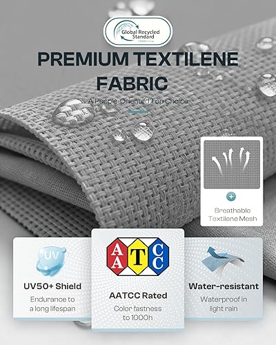 Miniatura 7 de Juego de 3 sillas de piscina (2 tumbonas + 1 mesa auxiliar), sillas de salón al aire libre con ruedas y sillón reclinable de 5 posiciones, silla de