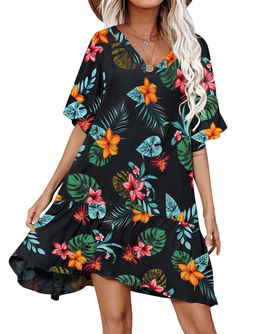 aoulaydo womens swimsuit coverups sexy v neck bathing suit cover ups casual loose cover up for swimwear