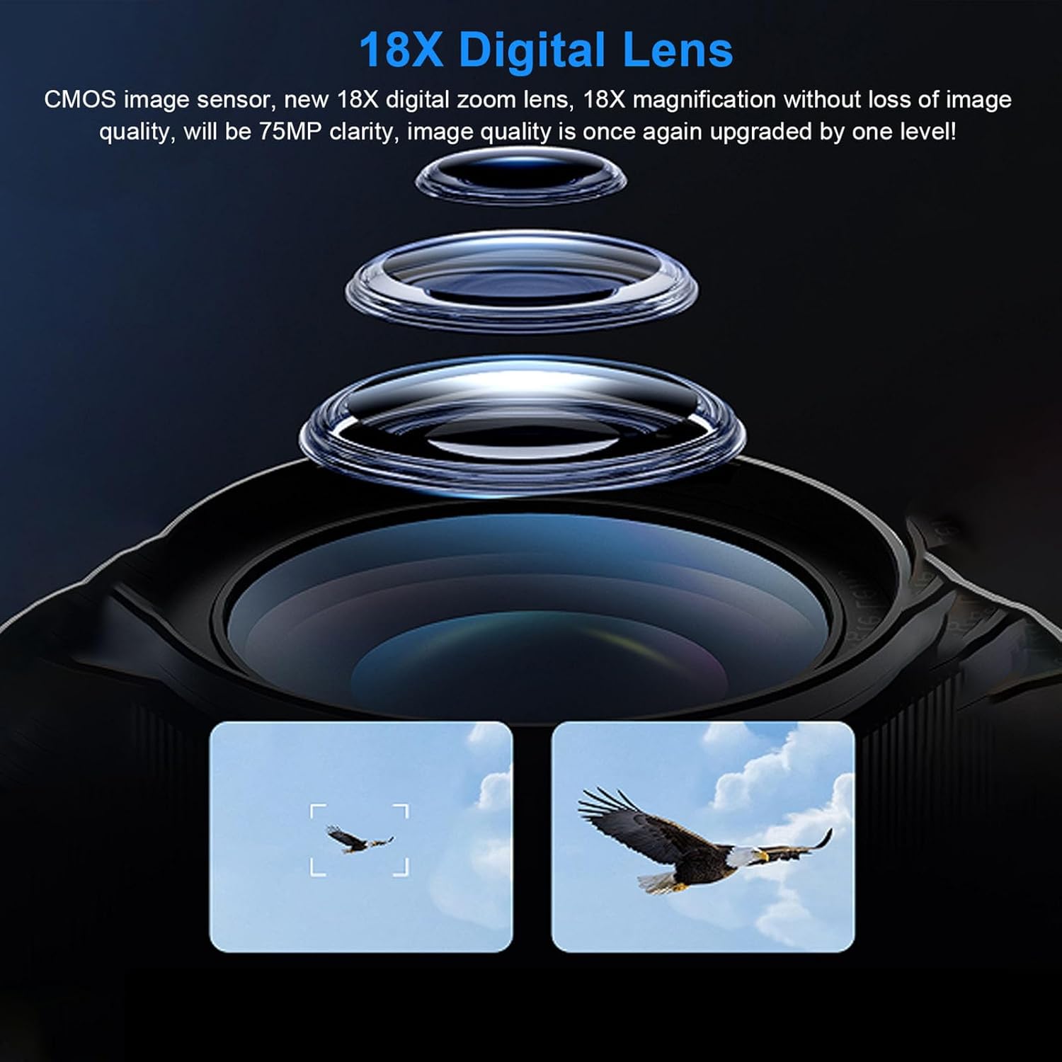 LICAEVEY 84MP Digital Camera, 6K 18X Optical Zoom Wide Angle DSLR Camera, 1500mAh Li Battery 3 Inch LCD Vlogging Camera for Travel Recording Video (Black) - Image 4