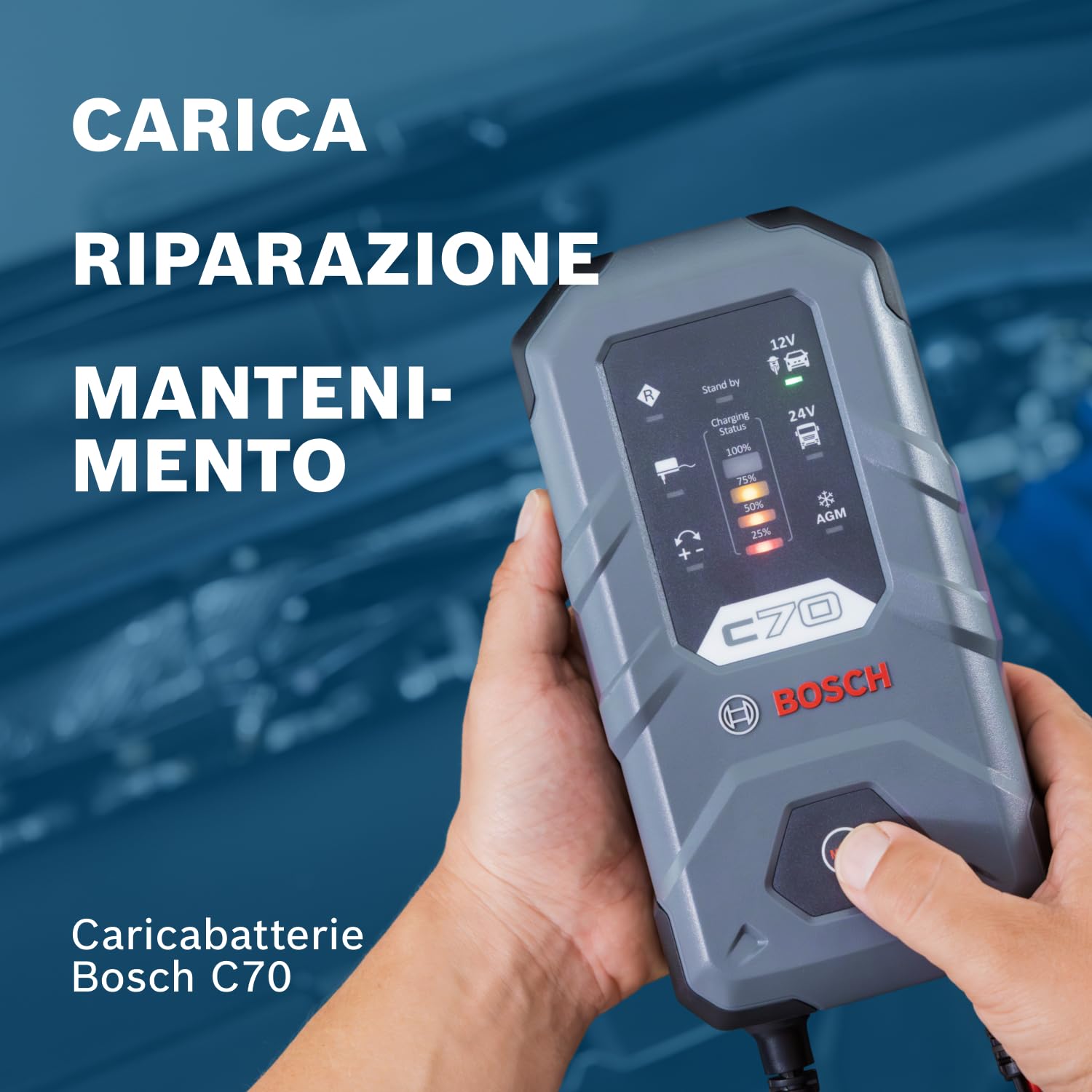 Bosch C70 Ładowarka 12V 24V 10A do Akumulatorów Kwasowo-Ołowiowych EFB GEL AGM SLI