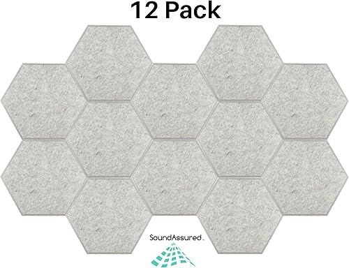 Miniatura 7 de Paneles acústicos hexagonales para amortiguación de sonido, paquete de 12 paneles autoadhesivos de absorción de sonido, tratamiento acústico