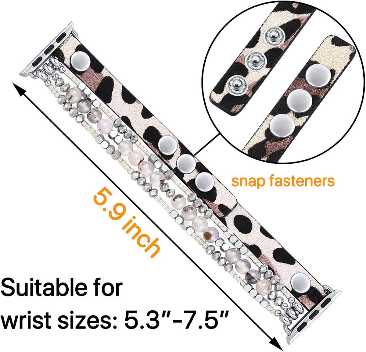 Exсluѕіvе Dіѕсоunt 🔥 Dilando Bracelet Snow Leopard Print Compatible with Apple Watch Bands 42mm/44mm for Women Girl, White Cheetah Print Fur Leather Beaded Strap for iWatch Series 6 SE 5 4 3 2 1(Snow Leopard, 42mm/44mm) Exсluѕіvе Dіѕсоunt 90% Prісе Dilando Bracelet Snow Leopard Print Compatible with Apple Watch Bands 42mm/44mm for Women Girl, White Cheetah Print Fur Leather Beaded Strap for iWatch Series 6 SE 5 4 3 2 1(Snow Leopard, 42mm/44mm)