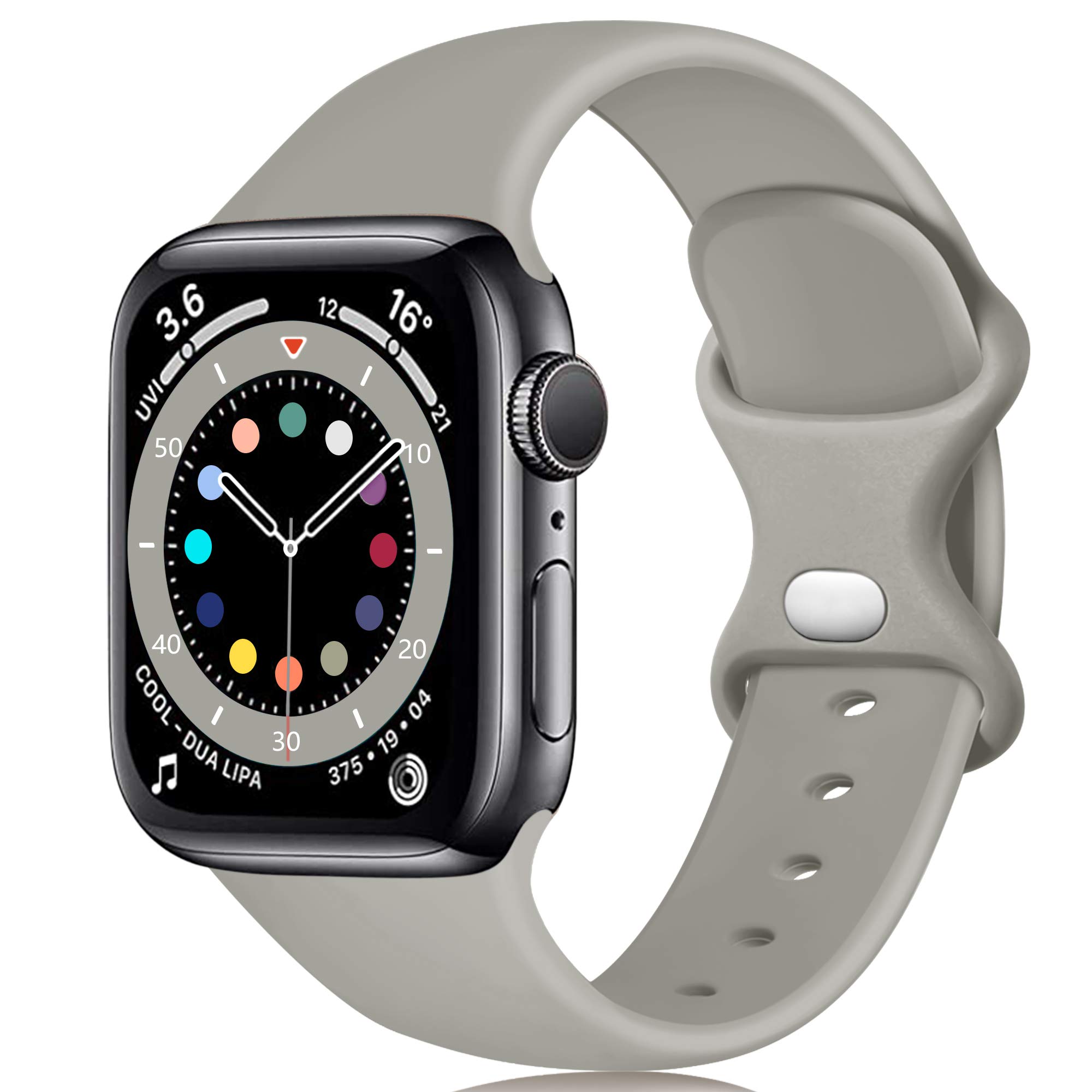 Epova Silicone Strap Compatible with Apple Watch Strap 40mm 38mm 41mm 42mm, Replacement Straps for iWatch SE 3 Series 11 10 9 8 7 6 5 4 3 2 1, Black, Small — view 19
