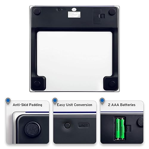 Miniatura 6 de Etekcity - Báscula para peso corporal, báscula digital eléctrica de baño para personas, mide peso de hasta 400 libras, azul azul