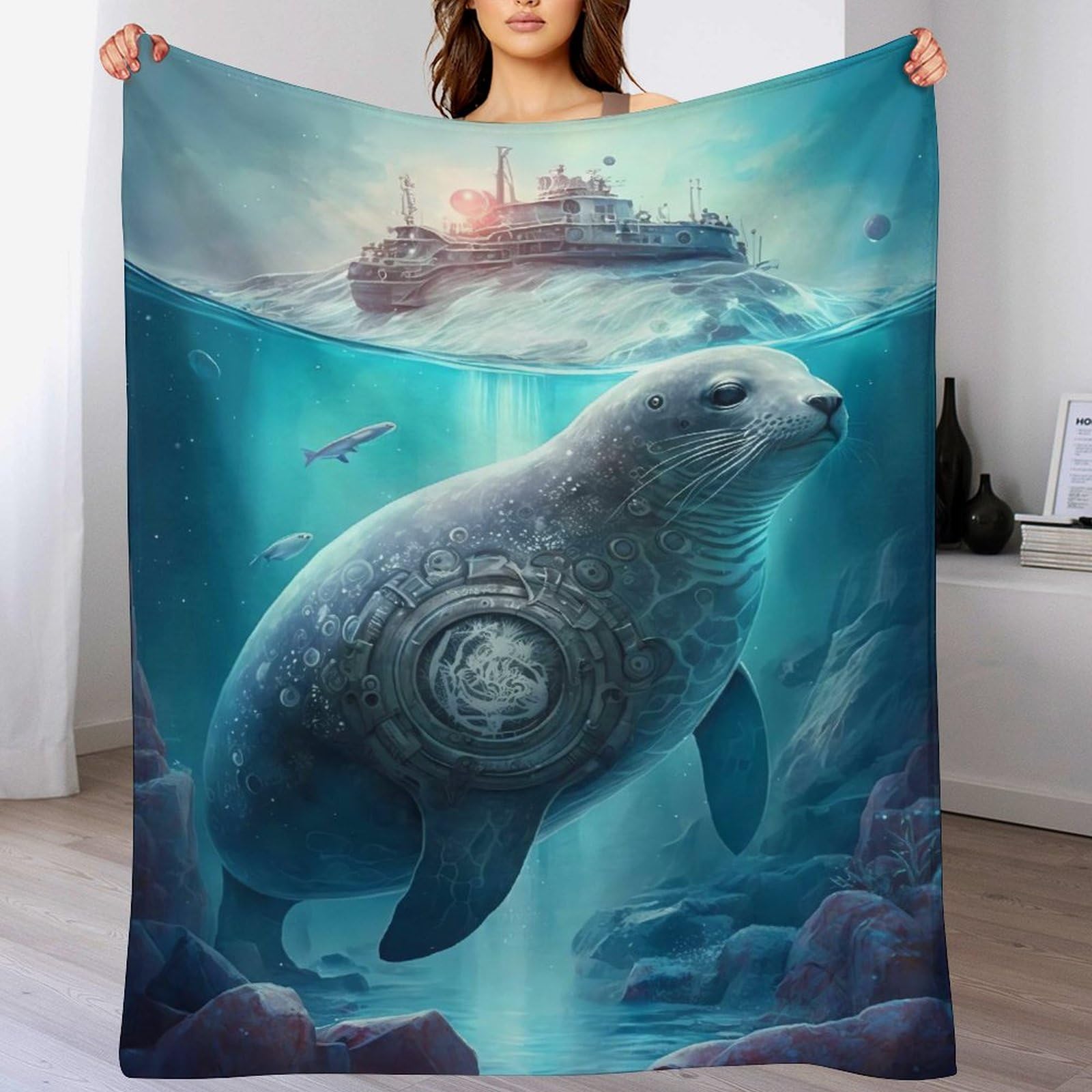 Couverture phoque moelleuse pour camping jardin et nuit etoilee