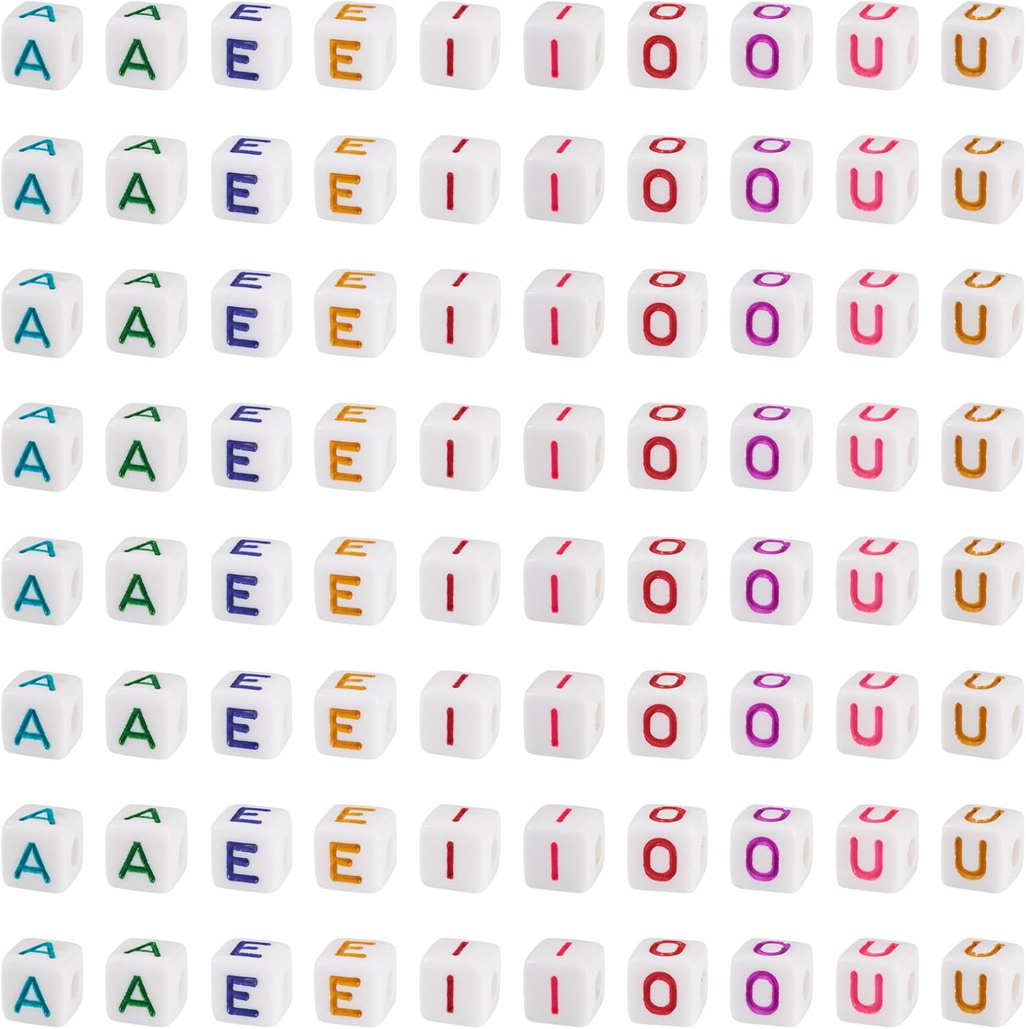 150Pcs Letter Acrylic Beads Square with A E I O U Capital Letters Alphabet Cube Bead DIY Jewelry Making Friendship Bracelet Necklace Earring Keychain Crafts Home Decor Accessories 10x9.5x9mm - Image 7