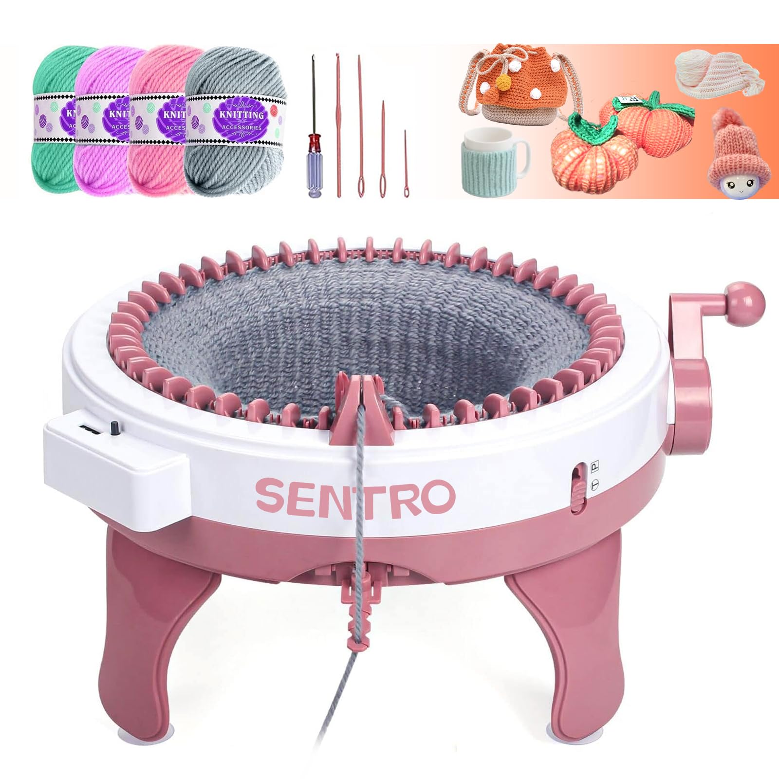 Photo 1 of (sold for parts)(repair) Sentro Knitting Machine, 48 Needles Knitting Loom Machine with Row Counter