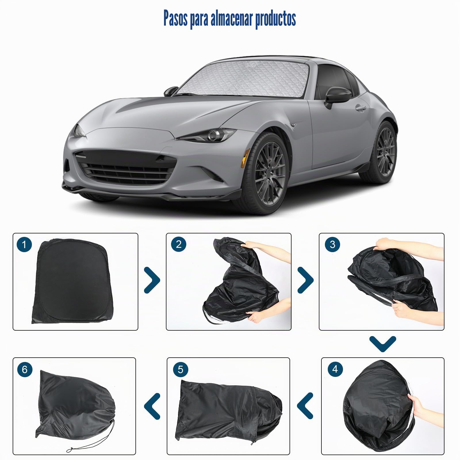 Parasol para Coche Parabrisas Reemplazo para Mazda MX-5 2016-2024, Plegable Parasol para Parabrisas de Coche, Bloquea El 99% de Los Rayos UV y Mantiene Fresco El Vehículo