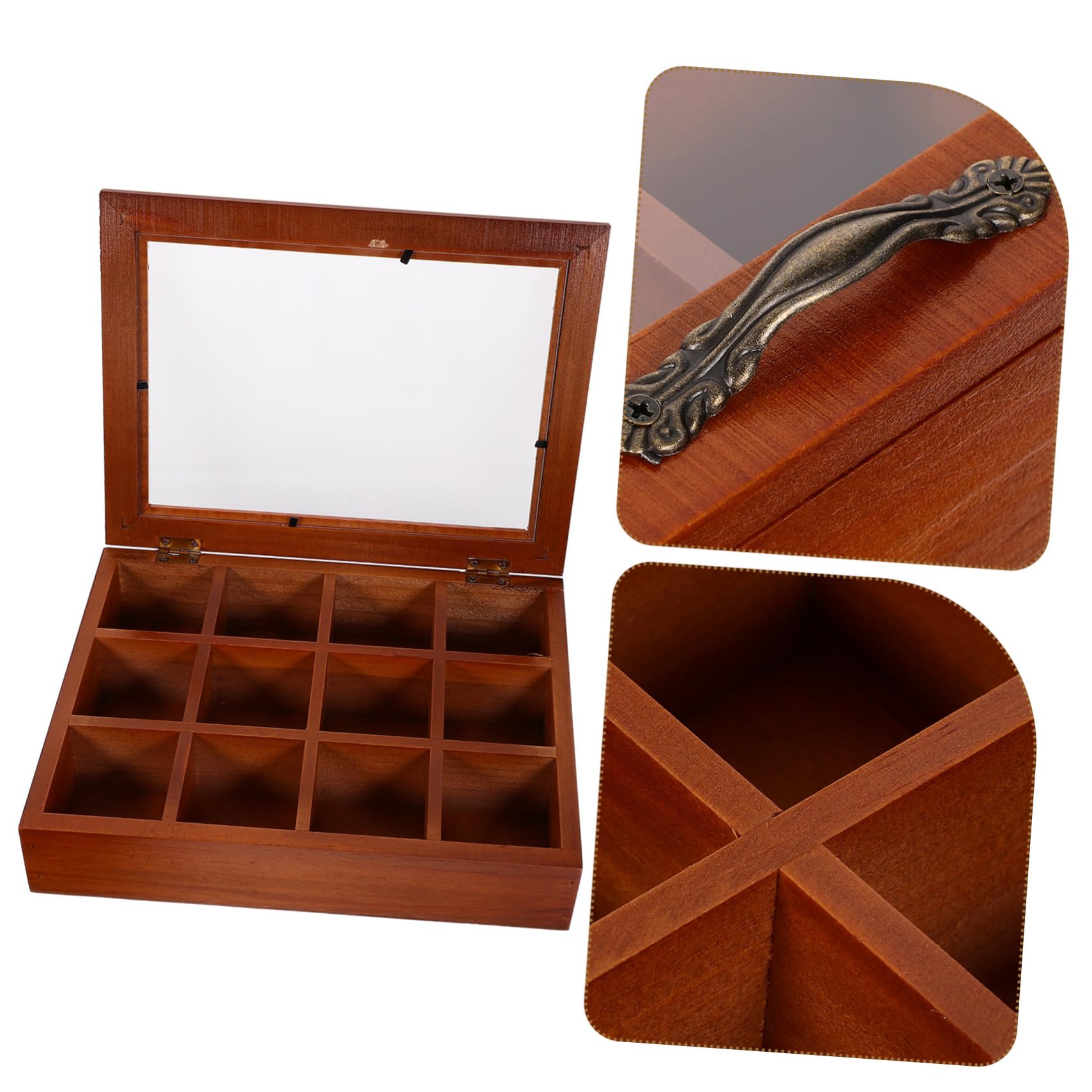 ULTECHNOVO Boîte à Thé avec Couvercle Transparent Rangement Compartimenté Cases pour Sachets de Thé et Sucre Organisateur Multifonction pour Cuisine et Salle à Manger