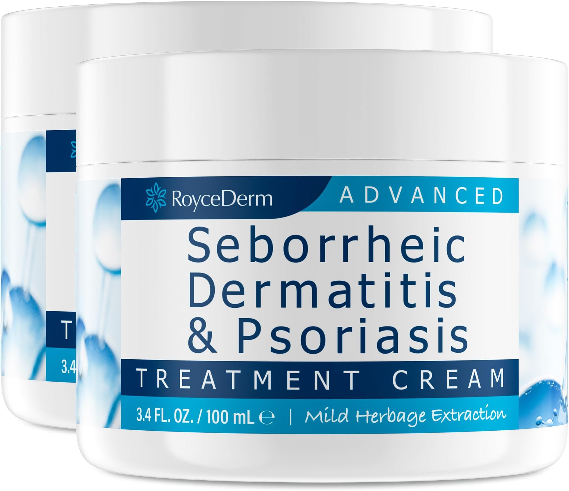 Roycederm Seborrheic Dermatitis Cream, Scalp Treatment for Psoriasis, Folliculitis, Dry Scalp, Dandruff, Anti-Itch Cream for Soothing Relief - 2 Pack
