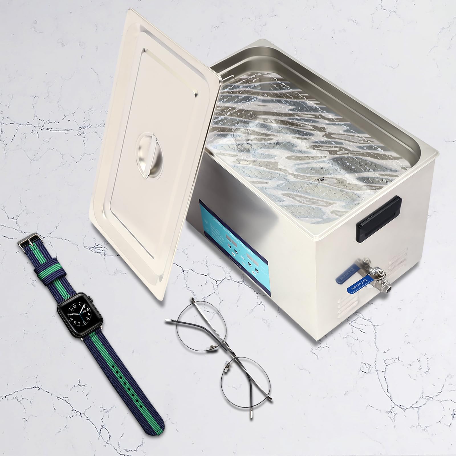 30L Ultraschallreiniger Ultraschallbad 600W Edelstahl Ultraschallreinigungsgerät mit 3 Reinigungsmodi Digitaler Anzeige Einstellbare Temperatur und Zeit