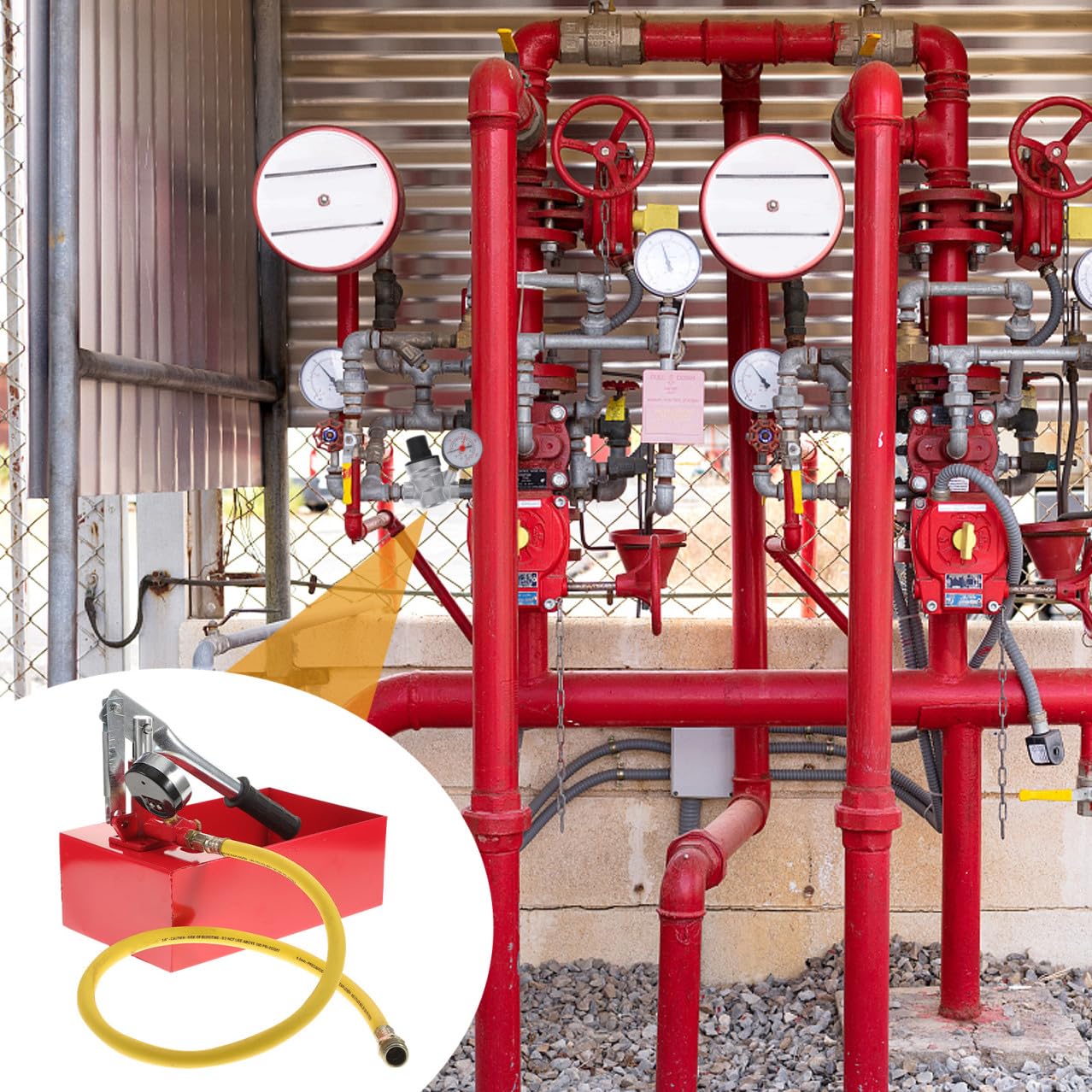 Pompe D’essai de Pression D’eau 25kg Manomètre, Corps en Aluminium