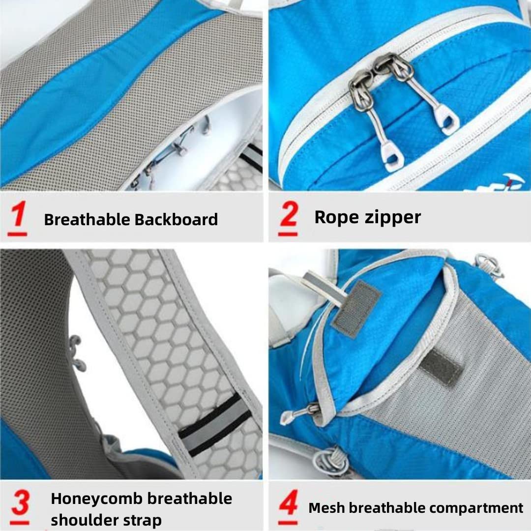 Zaino da corsa leggero, gilet da corsa regolabile da donna con sacca idrica per ciclismo, ideale per trail running ed escursionismo (verde)