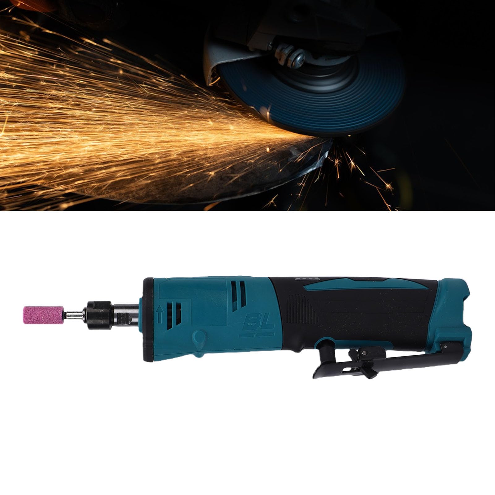 Focket Smerigliatrice Diritta a Batteria, Smerigliatrice Elettrica a velocità Variabile a 3 Livelli per Batteria da 12 V con Mandrino di Precisione da 1/4", per Rimozione Ruggine
