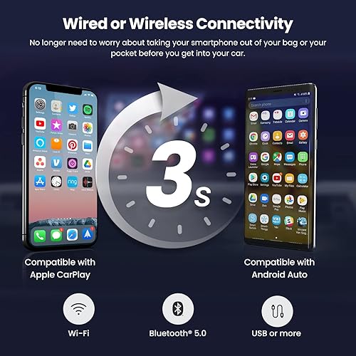 Miniatura 2 de maXpeedingrods Radio estéreo de coche doble DIN con CarPlay inalámbrico y Android Auto, pantalla táctil HD de 7 pulgadas en el tablero, unidad