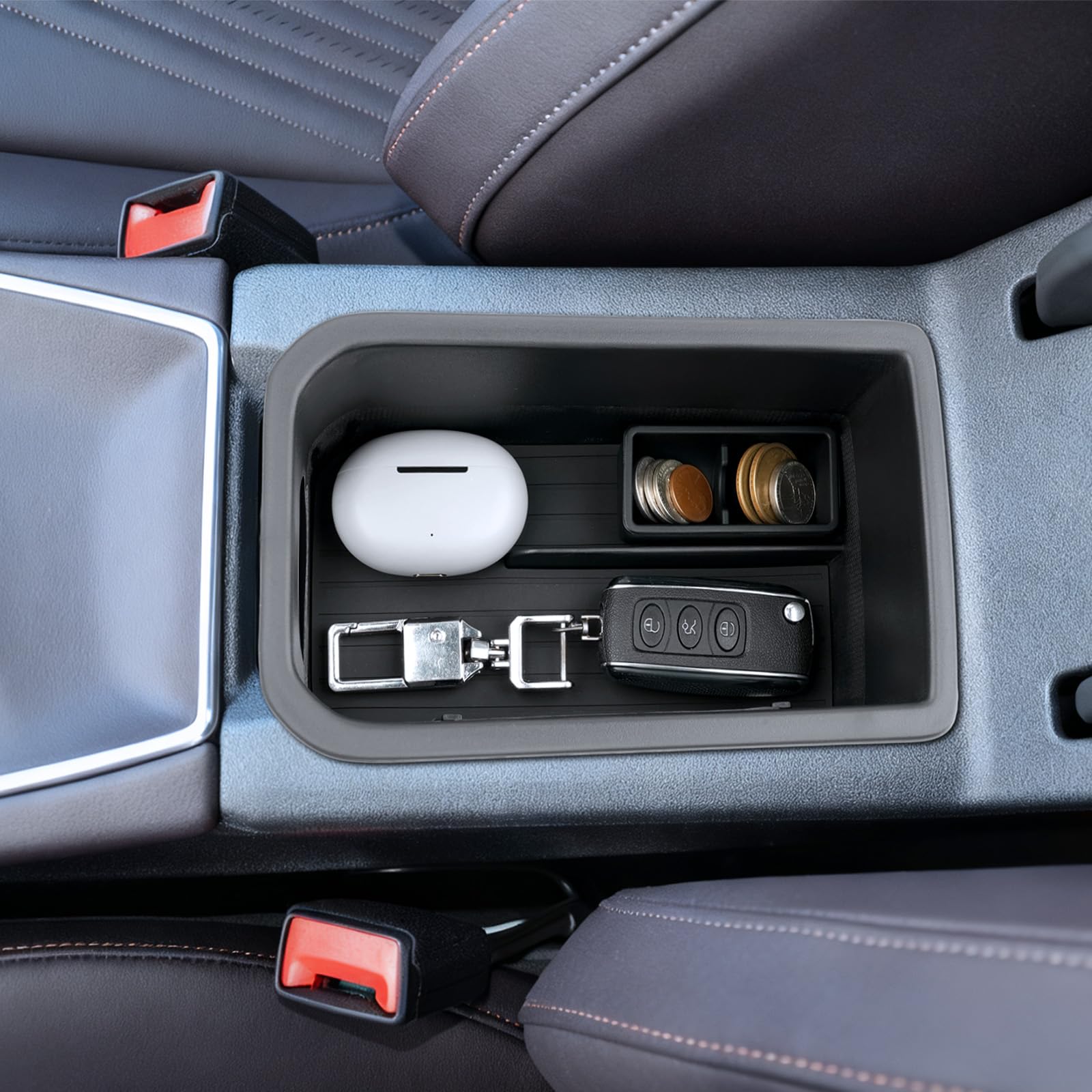 Vano Portaoggetti per Bracciolo Compatibile con Cupra Terramar 2025 2026, Scatola Portaoggetti del Bracciolo Centrale, Terramar VZ 2.0/1.5 Hybird VZ Organizer Con Scatola Monete