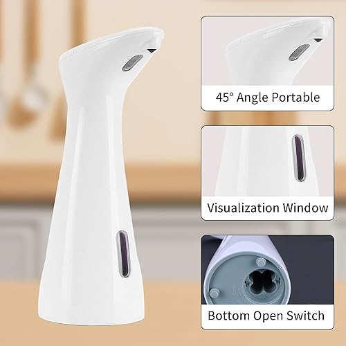 Miniatura 2 de Dispensador automático de jabón para lavabo de baño y cocina, 6.8 fl oz con sensor sin contacto, dispensador de jabón de manos con infrarrojos,