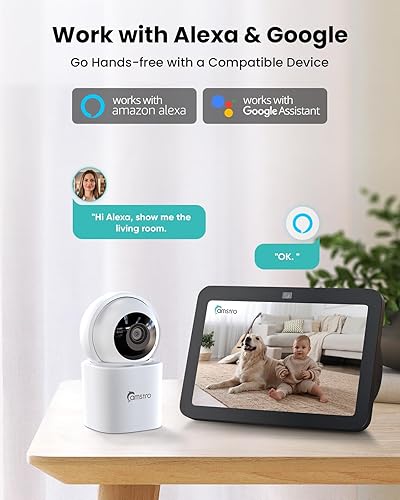 Miniatura 7 de Cámara de seguridad 3K para interiores, paquete de 2, cámara WiFi panorámicainclinación de 360 para seguridad del hogar, cámara de 2.45GHz para