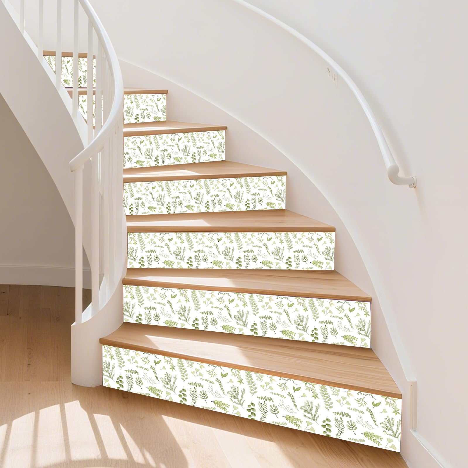 Bande adhésive décorative à motif floral pour contremarches d'escalier 18x100