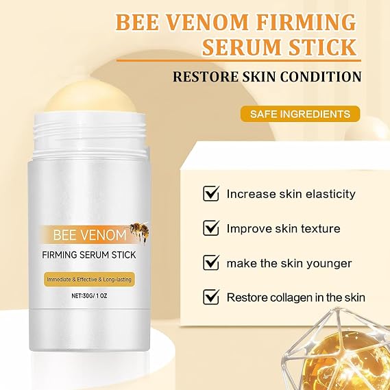 2Pcs Bee Venom Firming Serum Stick, Bee Venom Wrinkle Removal Cream to Plump and Firm Skin, Advanced Firming & Wrinkle, Anti-Aging Natural Serum for All Skin Types