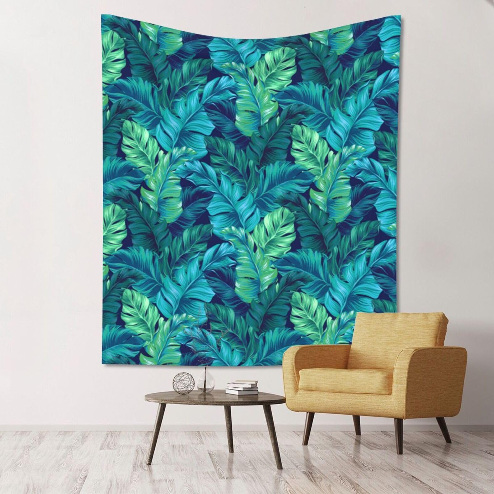 WKSGDSG Large Wall Hanging, Machine Washable Tapestry For Dorm Room, Tropical Palm Leaves, Lightweight Polyester Wall Art For Bedroom Living Room, 152x130cm