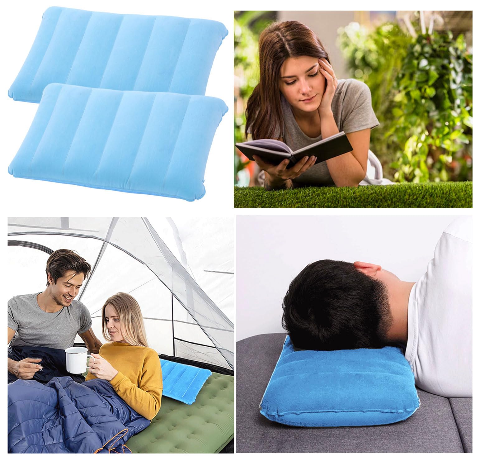 Aufblasbare Reisekissen 2er Set - Ultraleicht Für Camping & Strand