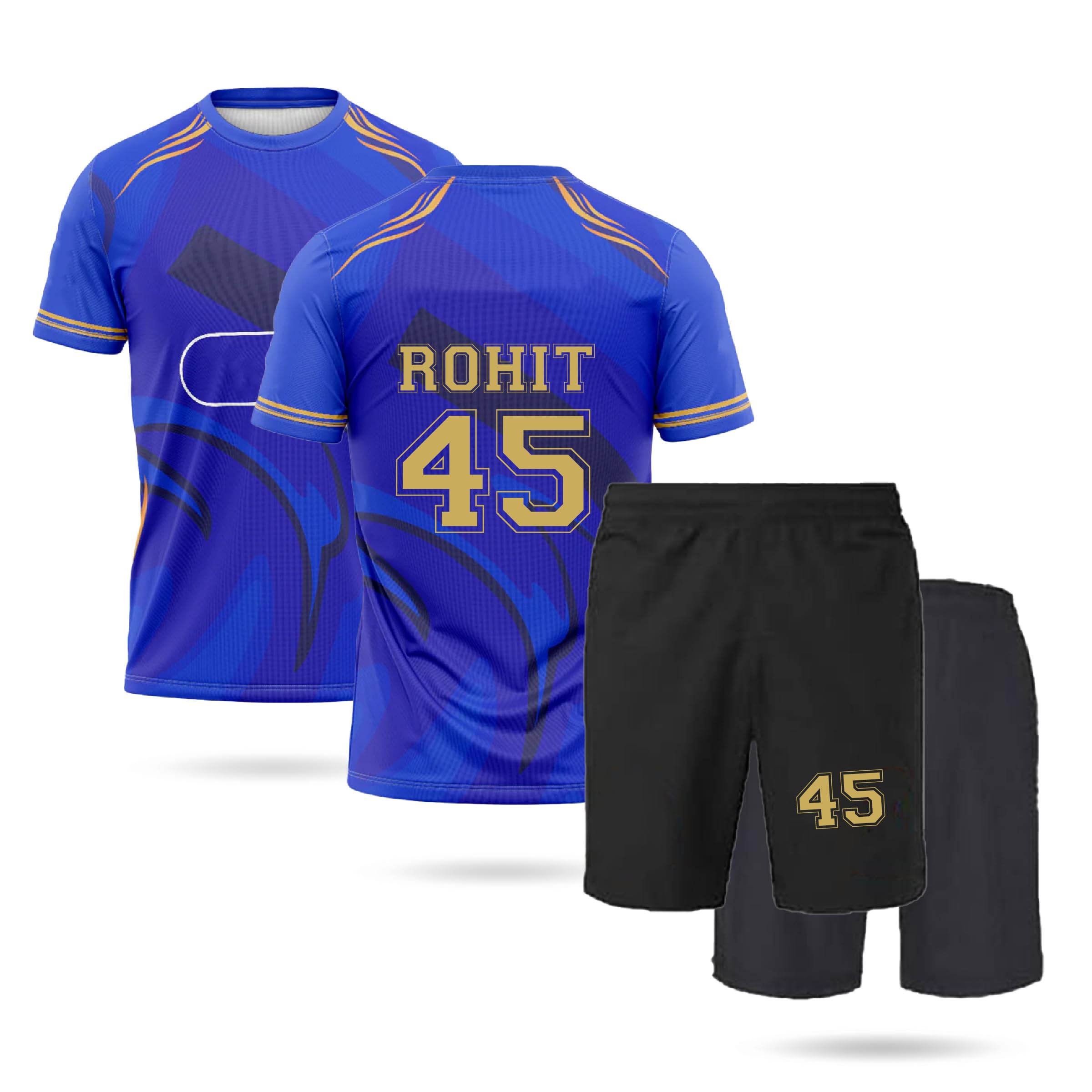 Rohit Sharma Jersey 45 Number Jersey with Shorts Club Team Cricket Jerseys Team Men's Half Sleeve-picture-18
