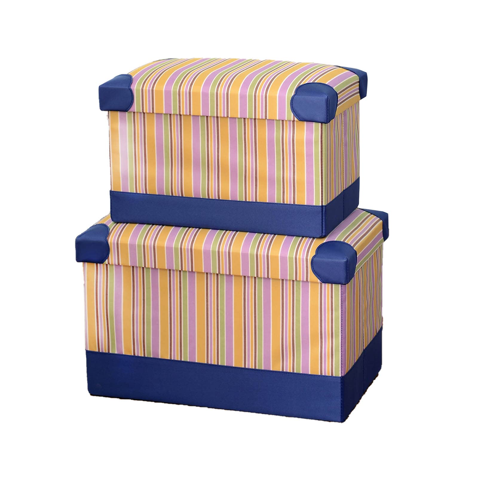 Pouf de rangement pour ranger et s'asseoir repose-pieds pliant mousse x2