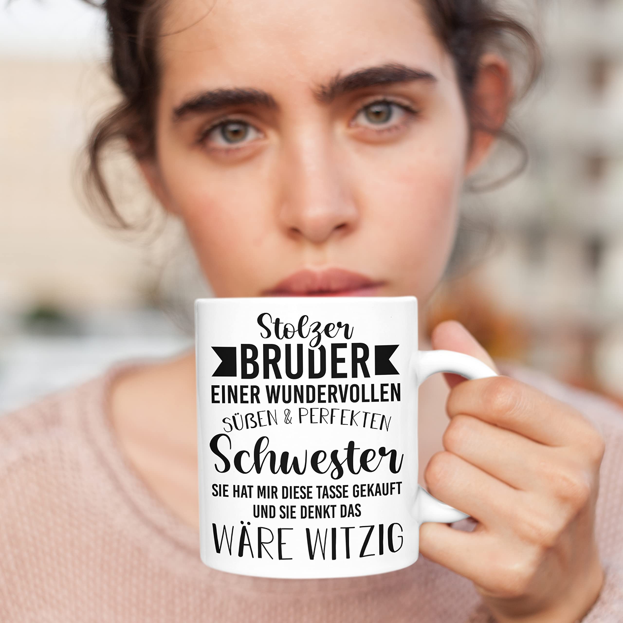 „Stolzer Bruder“ Tasse – Lustiges Geschenk Von Schwester An Bruder, Spülmaschinenfest & Beidseitig Bedruckt