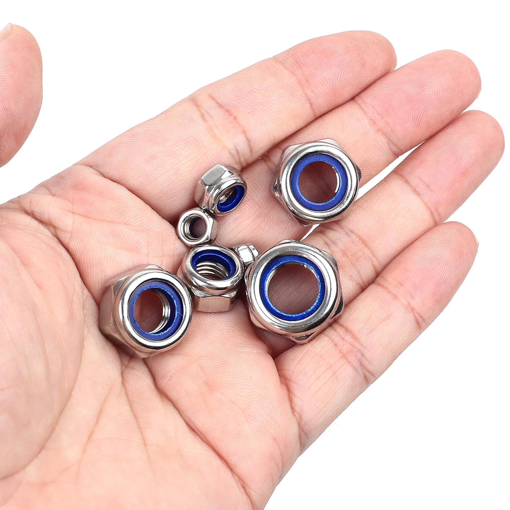 Set De 325 Tuercas De Bloqueo Autoblocantes Con Insertos De Nailon – M3 A M12, Acero Inoxidable, Para Bricolaje Y Maquinaria