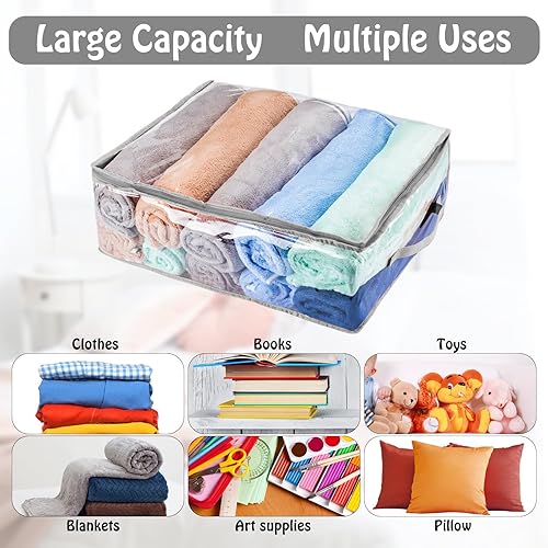 Miniatura 4 de Windyun 12 bolsas de almacenamiento transparentes con cremallera, bolsas de plástico para almacenamiento de ropa, bolsas grandes transparentes con