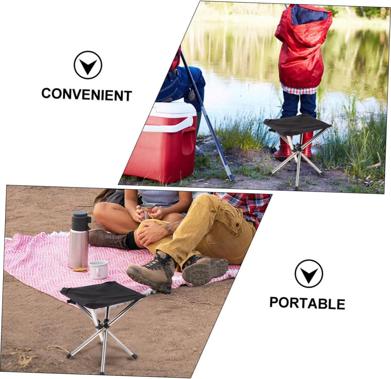 BESPORTBLE Portable Folding Stool Compact Camping Chair Lightweight Fishing Chair