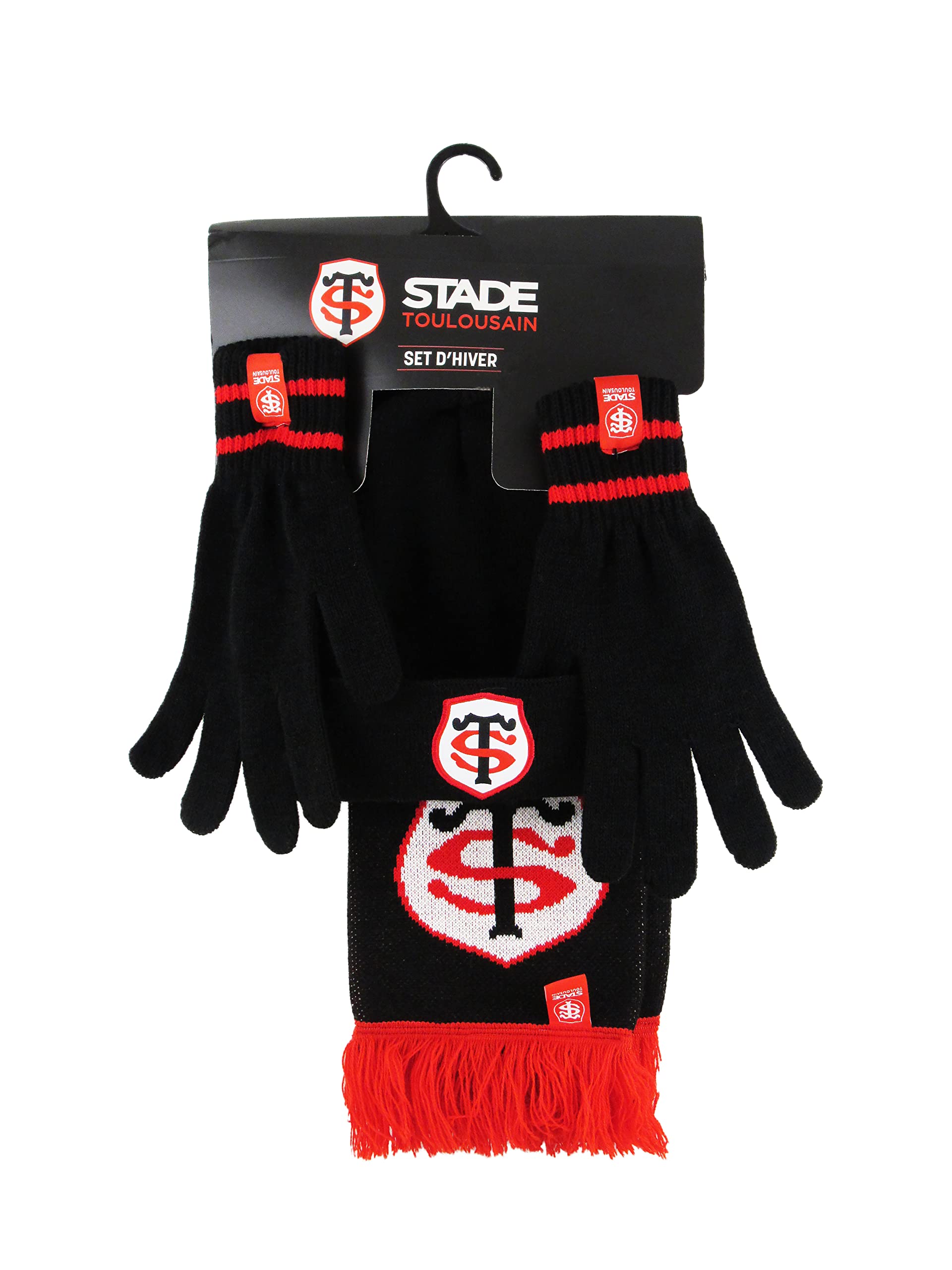 STADE TOULOUSAIN Bonnet Echarpe Gants Collection Officielle Toulouse - Taille Adulte