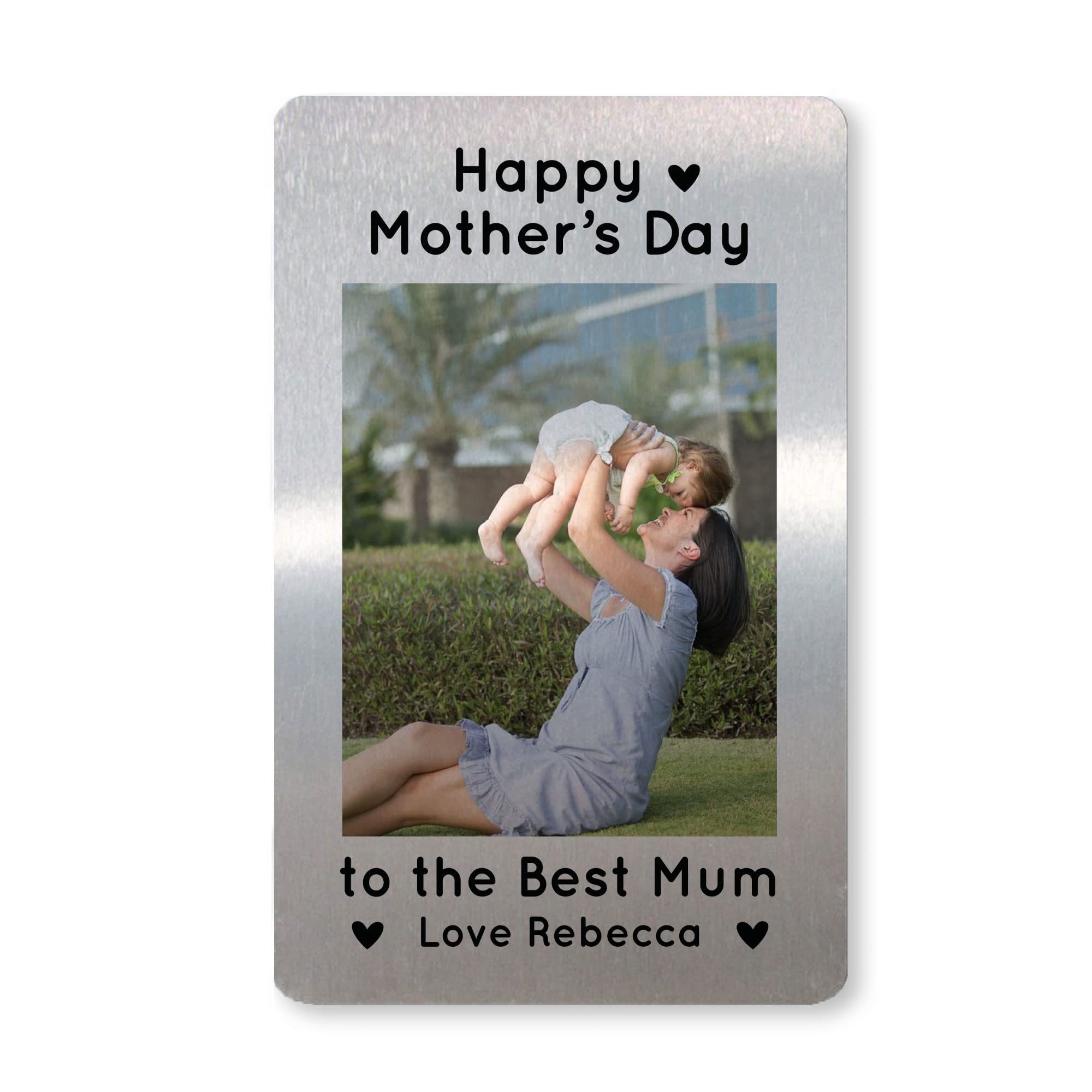 Happy Mothers Day Gift For Mum Personalised Metal Card Gift From Daughter Son