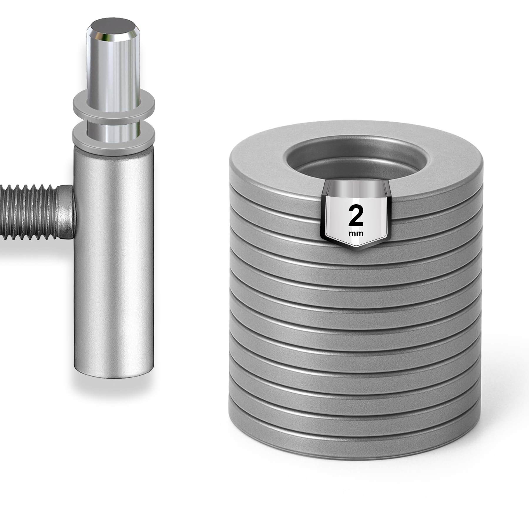 NIMA PARTS Fitschenringe – 20 Stück – Made in Germany – Unterlegscheiben für Zimmertüren aus Stahl