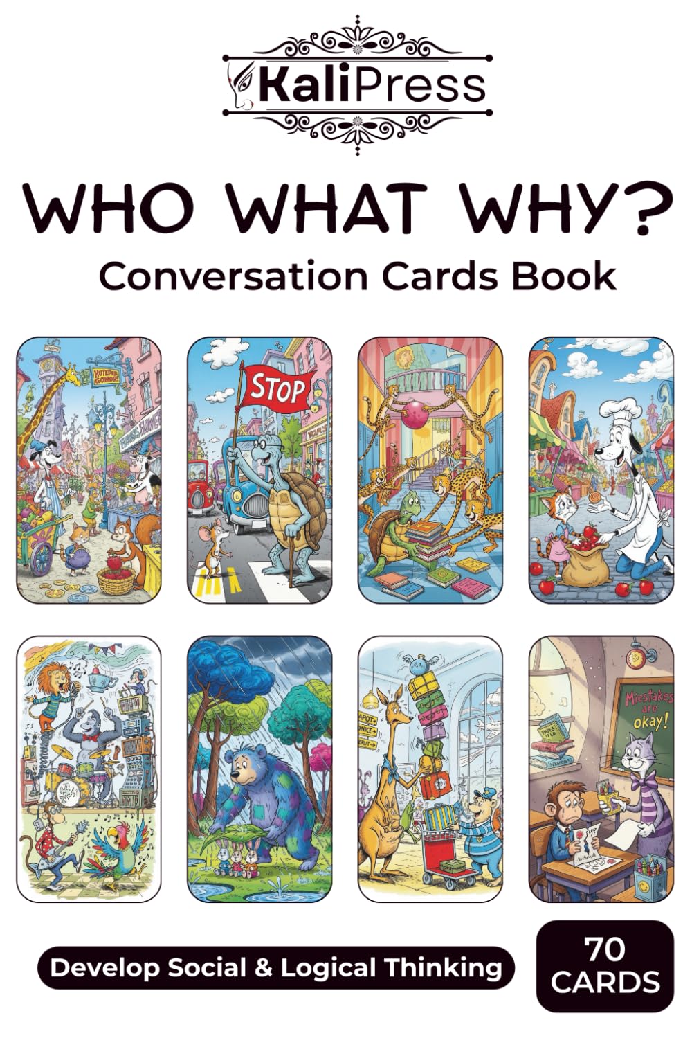 Who What Why Where When Conversation Flashcards Book To Develop Logical & Critical Thinking, Language Development, Communication, Social & Emotional intelligence, Empathy, Speech Therapy & Autism