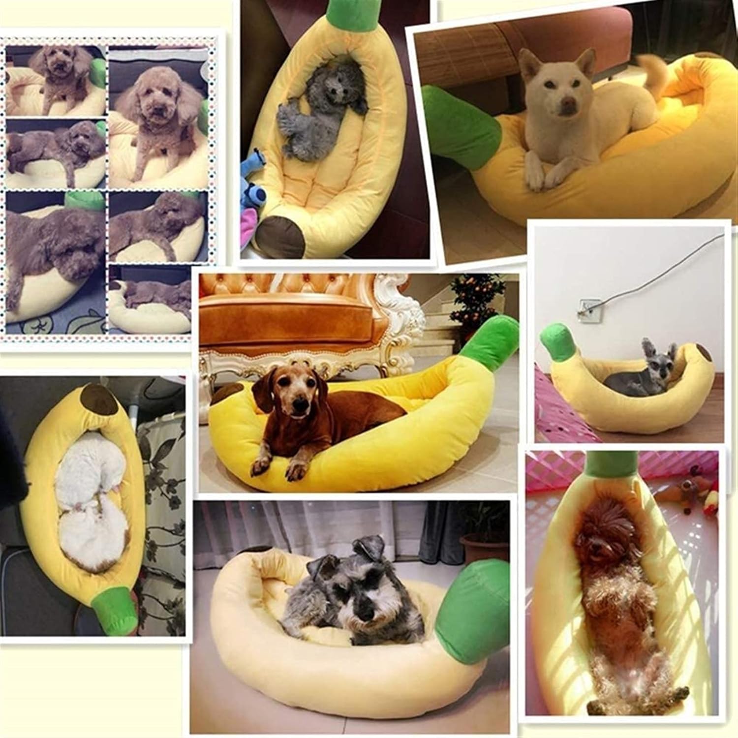 Pet Cat Bed House Warm Soft Punny Dogs Sofa Sleeping Playing Resting Bed Lovely Banana Warm Comfortable Dog Mat Pad Cat Ma (Size : S) (L)