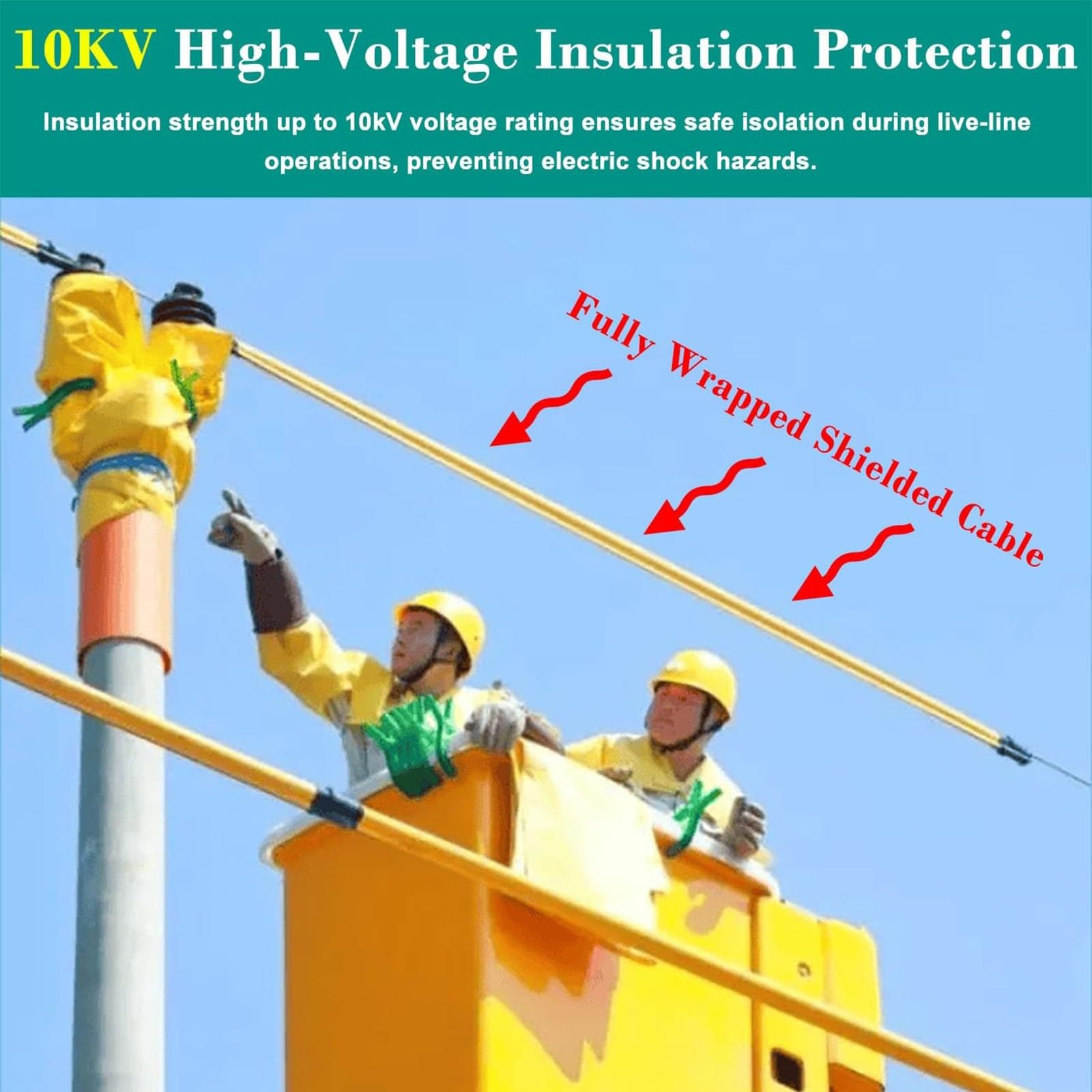 Tubo isolante ad alta tensione, 10 kV, manicotto di protezione per cavi di lunghezza 3 m, copertura a doppio strato in PE per attrezzatura di sicurezza per elettricisti