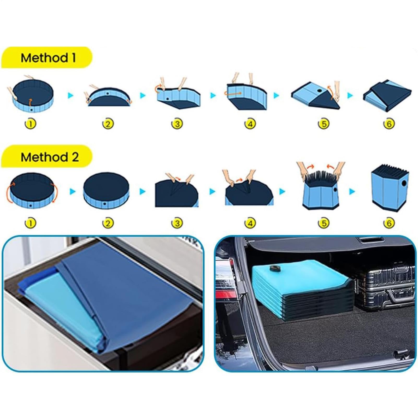 Piscina Pequeña 120 x 30 cm Antideslizante Plegable Portátil Bañera | Bañera para Perros Reforzada Adecuado En Patio Jardín Baño Interior Exterior Hogar Niños Cachorros Gatos