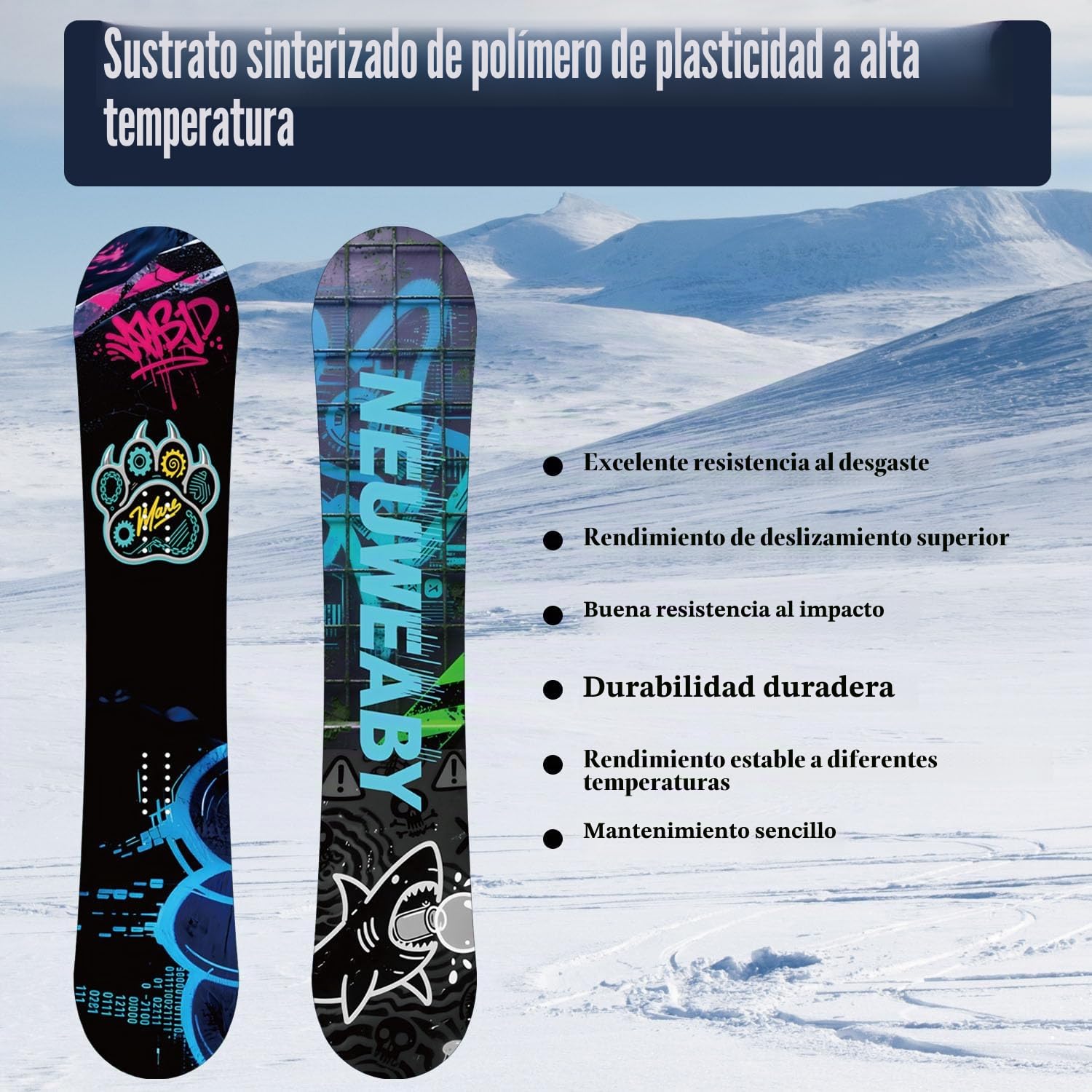Tabla de Snowboard All Mountain para Mujer NEUWEABY - Estampado de Cielo Estrellado - Camber direccional Twin CAM-out para Snowboarders Principiantes y avanzados