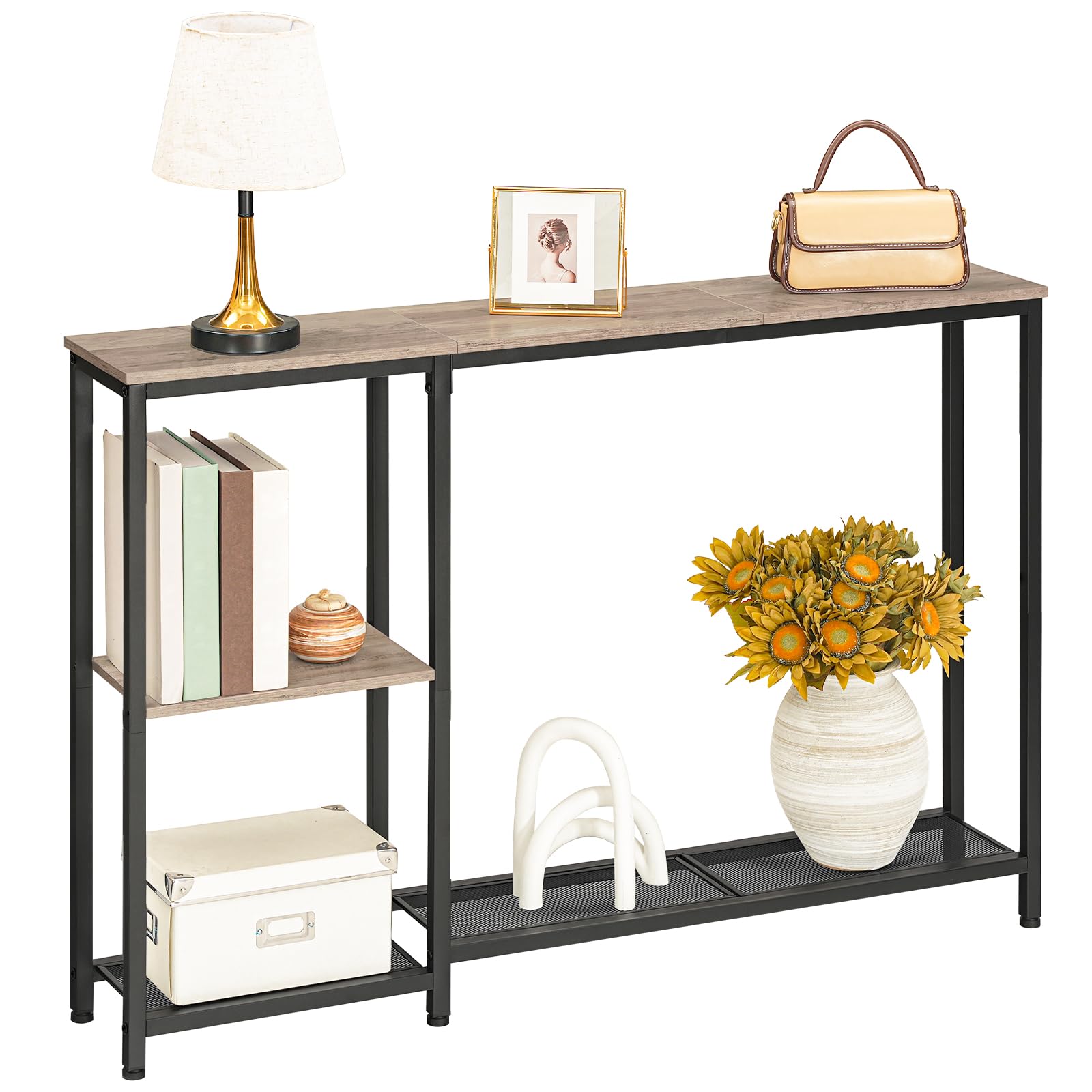 HOOBRO Narrow Console Table, Sofa Table, 44.9" Skinny Entryway Table