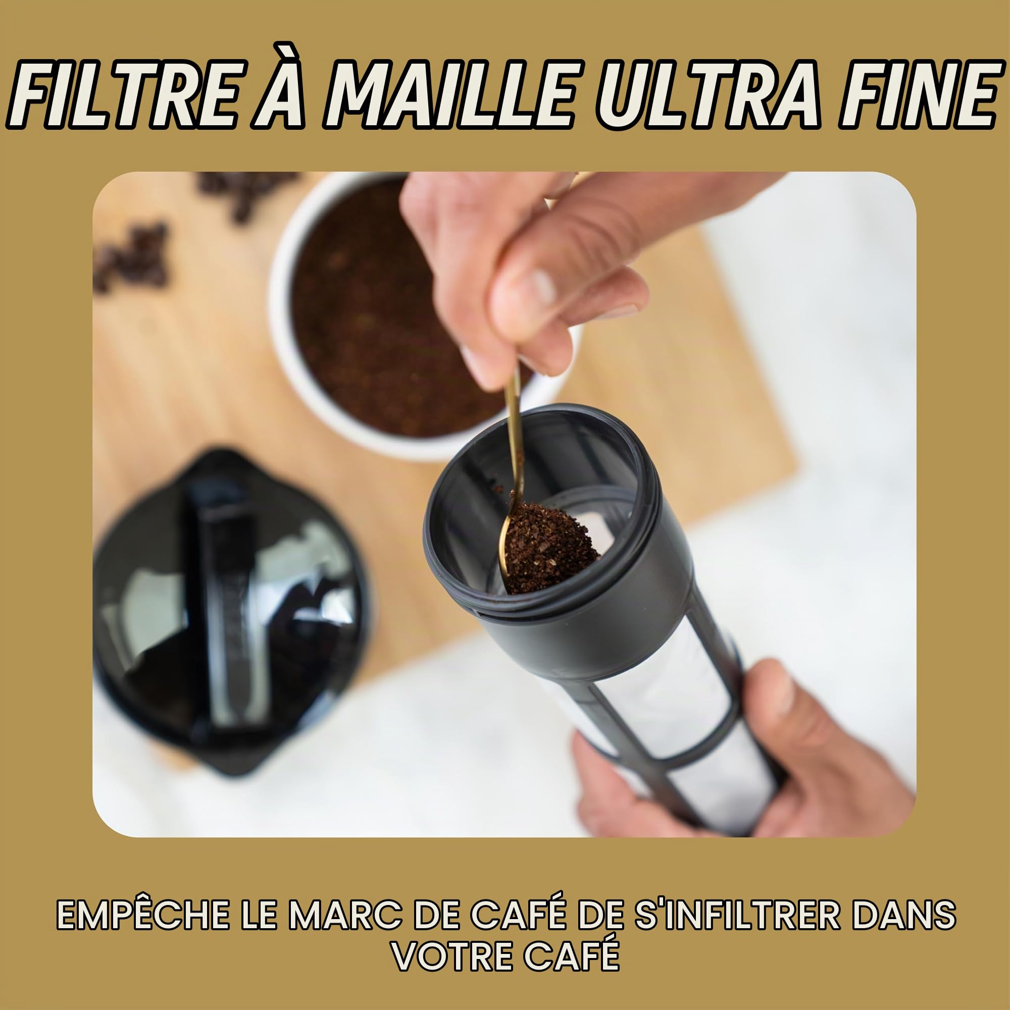 Takeya Cafetière à froid brevetée de luxe, 0,9 l, noir