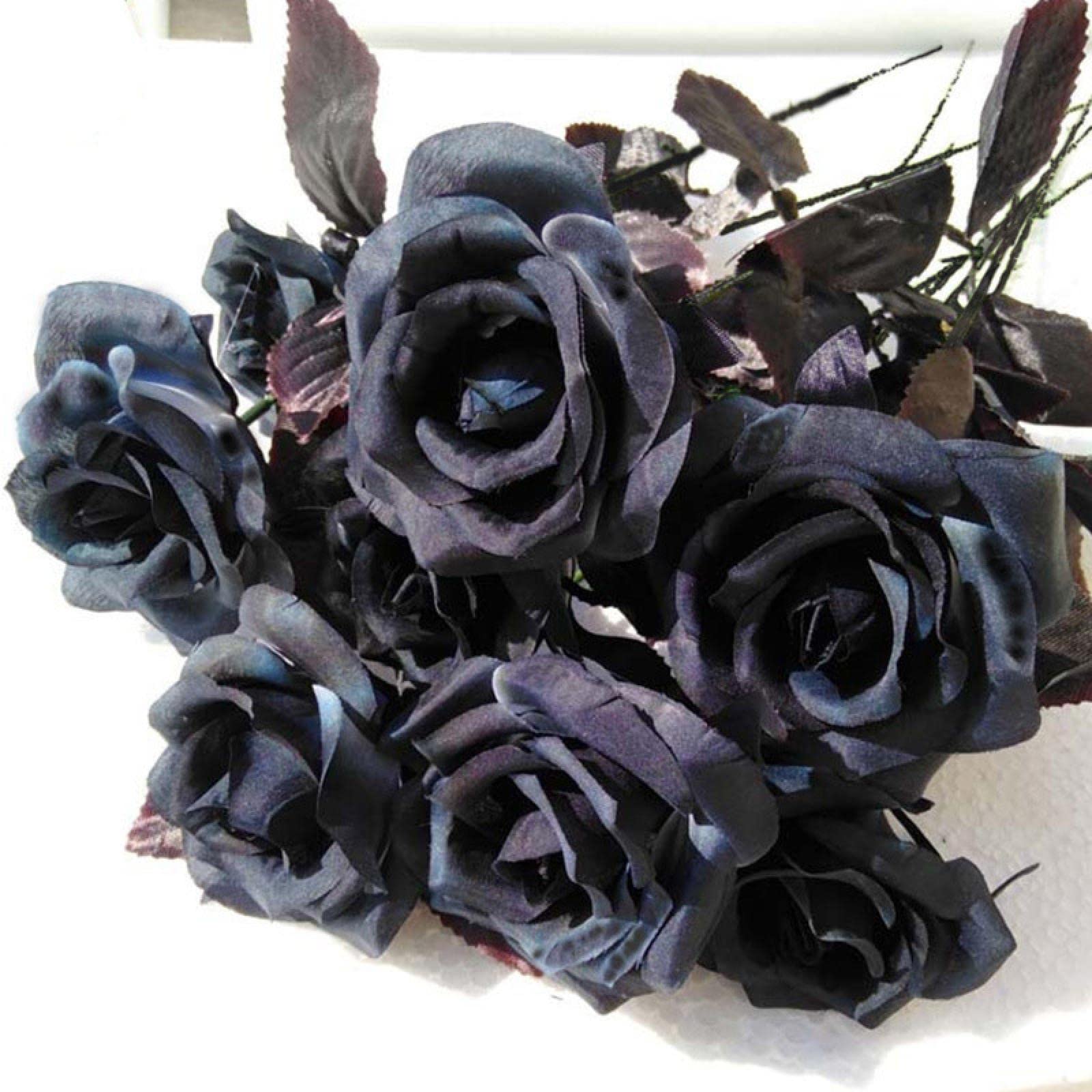 GJGHKLHL artificial flowers， Artificial Rose Flower Fake Single Interior Decoration Living Room Arranged Multi-Colored Flowers Red/90(Black)